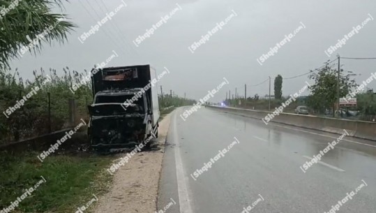 Lushnje/ Merr flakë furgoni i mallrave, shpëton mrekullisht shoferi (VIDEO)