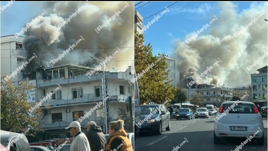 Shkodër/ Shtëllunga të zeza tymi dhe flakë, përfshihet nga zjarri magazina! Pamjet nga vendngjarja