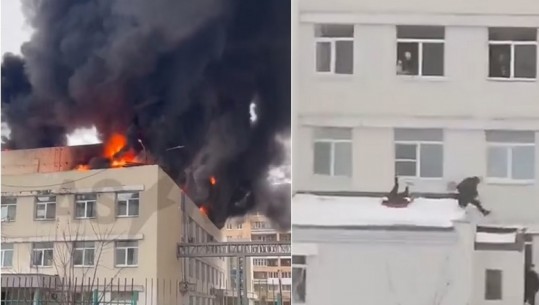 Zjarr në një spital në Rusi, njerëzit hidhen nga dritaret për t’i shpëtuar flakëve (VIDEO)