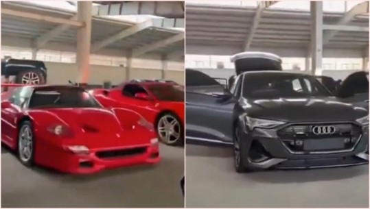 Siri, rebelët hyjnë në garazhin e Asadit, mes makinave luksoze Lamborghini, Audi dhe Ferrari