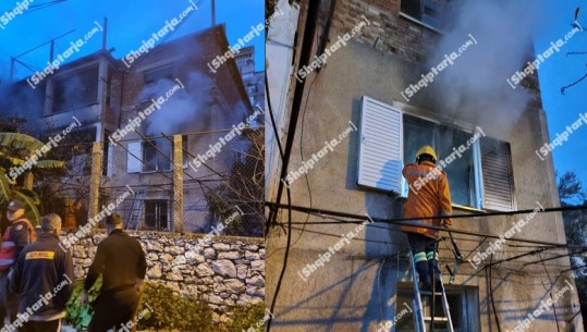 VIDEO/ Merr flakë banesa në katin e parë të një pallati në Sarandë, fqinjët shpëtojnë të moshuarën që jetonte aty