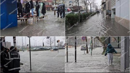 Durrës/ Përmbyten rrugët e qytetit e banesat! Niveli i ujit në Kanalin e Ujërave të Larta, kritik (VIDEO + FOTO)