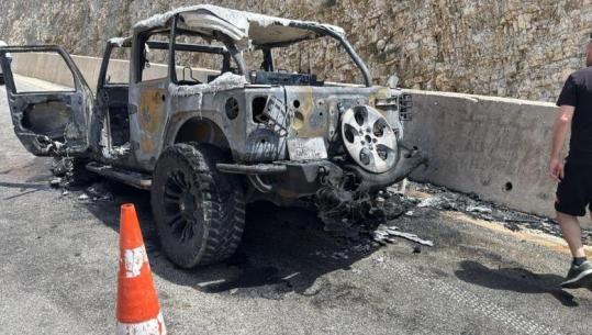 Digjet një makinë pranë tunelit të Skërficës, shkak dyshohet një shkëndijë elektrike 