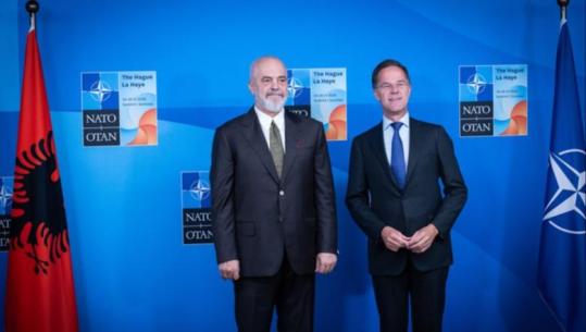 Rama takohet me Rutte në Hagë: Mik i çmuar! Folëm për investimin në portin e ri të Durrësit dhe përgatitjet e samitit të NATO-s në Tiranë