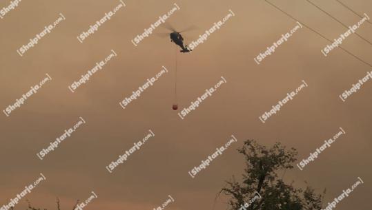 Zjarri në Kalasë, vijon shuarja e flakëve nga ajri me helikopter, ndërpritet energjia elektrike në zonë 
