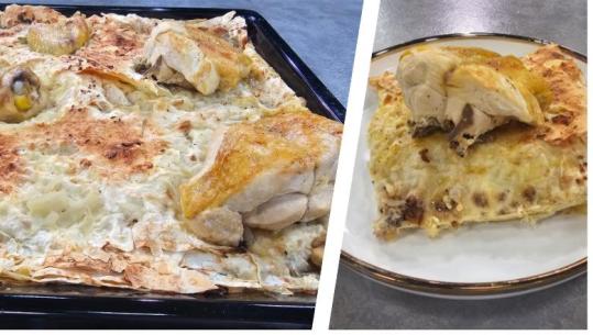 Pulë me petë në tavë - Super byrek pule nga zonja Albana