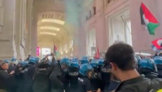 Italia bllokohet nga protestat për Gazën, përplasje para stacionit Qendror të Milanos (VIDEO)