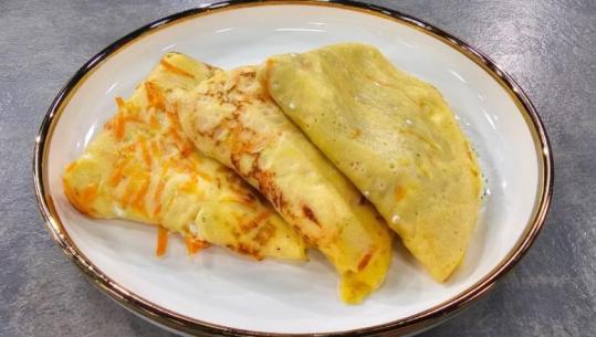 Krepa me karrotë të mbushura me gjizë dhe erëza nga zonja Albana