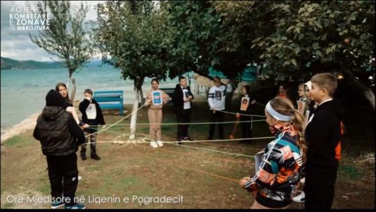 Nxënësit e shkollave zhvillojnë orë mësimore në natyrë, eksplorojnë liqenin e Pogradecit