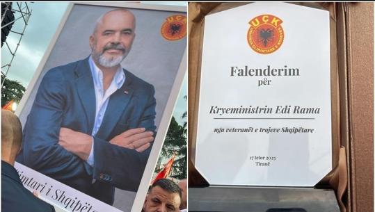 Falenderimi për Ramën, ja çfarë i dhuruan kryeministrit veteranët e UÇK-së në Tiranë