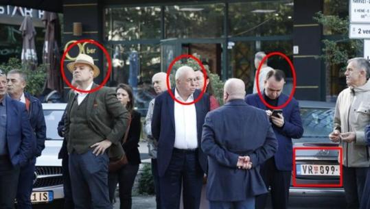 FOTOT/ Ushtarët e fundit, Tritan Shehu, Klevis Balliu e dhëndri të vetmit që shoqërojnë Berishën në SPAK! Dhe një makinë me targa serbe...