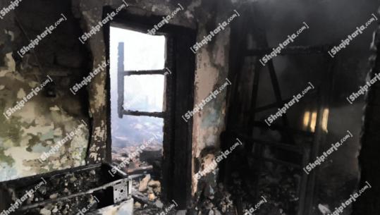 Zjarr në Maliq, banesa përfshihet nga flakët, nuk ka të lënduar