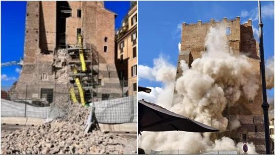 Itali/ Shembet një pjesë e Torre dei Conti në Romë, plagosen 4 punonjës, një tjetër ka mbetur i bllokuar! Ndërtesa ishte në rikonstruksion