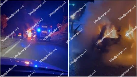 Shkodër/ Shkrumbohet nga flakët mjeti në lëvizje në aksin Pukë-Fushë Arrëz, shpëton mrekullisht shoferi (VIDEO)