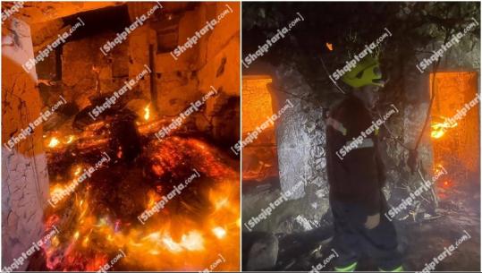 Malësi e Madhe/ Rrufeja shkakton zjarr në një banesë dykatëshe, shtëpia shkrumbohet tërësisht nga flakët
