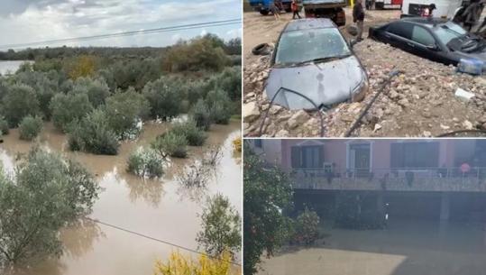 Moti i keq/ Vjosa del nga shtrati te Ura e Mifolit në Vlorë, evakuohen 14 familje në Njësinë Novoselë dhe Fier! Çahet argjinatura në Kune Vain, pamjet me DRON