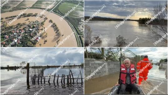 Shqipëria nën ‘pushtetin’ e ujit! Mbyllet argjinatura e çarë në Rrile të Lezhës, banorët evakuohen me gomone! Përmbyten banesa, një e zhdukur në Korçë