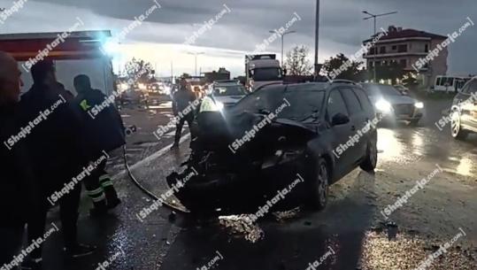 Aksident në autostradën Lushnjë–Rrogozhinë, mjeti merr flakë pas përplasjes (VIDEO)