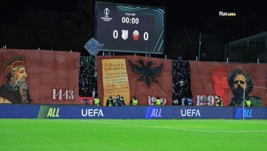 Conference League/ Drita 'shuan' Shkëndijën në derbin e shqiptarëve, koreografi spektakolare për 113 vjetorin e Pavarësisë! Samsunspor e Strasbourg në krye