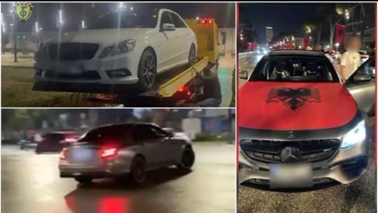 Tiranë/ Drift dhe manovra të tjera të rrezikshme, policia ndëshkon 3 shoferët, u bllokon dhe makinat luksoze (VIDEO)