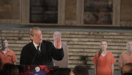 Me një grusht militantësh në protestë, Berisha mesazh Ramës: Ne jemi shumë, do t’i paguash vendimet e diktuara për Gjykatat