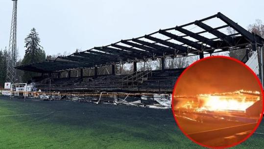 VIDEO/ 15-vjeçari i vendos zjarrin stadiumit, shkrumbohet tribuna kryesore e impiantit historik në Finlandë