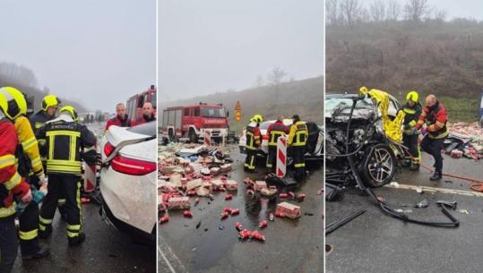 Kosovë/ Kamioni përplaset me makinën në aksin Prizren - Suharekë! Ndërron jetë shoferja, plagosen dy të tjerë (VIDEO)