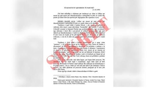 Dokumenti sekret i tetorit 1990/ Ramiz Alia: Iniciativën e demokratizimit të vendit duhet ta kemi ne