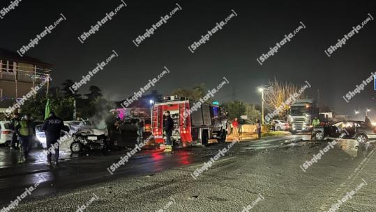 Elbasan/ Aksident në Bradashesh, 2 makina përplasen me njëra-tjetrën, 1 i plagosur (VIDEO)