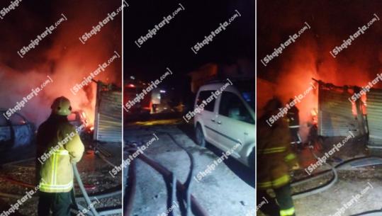 Librazhd/ Zjarri shkrumbon një kioskë dhe dy automjete, dyshohet për zjarrvënie të qëllimshëm