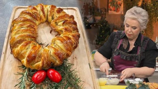 Byrek kurore me petë sfoliat, mbushur me kërpudha dhe djathë nga zonja Albana