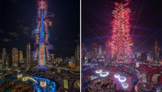 Dubai pret Vitin e Ri 2026, spektakël fishekzjarrësh në kullën më të lartë në botë (VIDEO)
