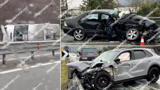 Aksident i rëndë në Lezhë, humbin jetën polici dhe bashkëshortja, plagosen nëna e fëmija! Autobusi përmbyset në Rrugën e Kombit (VIDEO)
