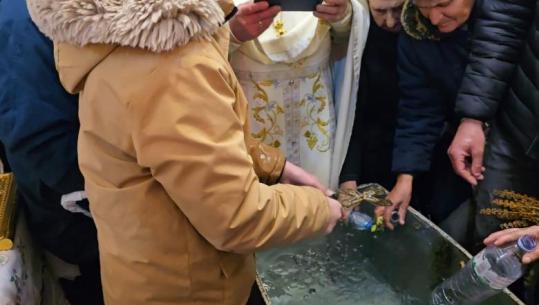 Dita e Ujit të Bekuar në Ersekë, 13-vjeçari merr kryqin! Rituali zhvillohet në kishë për shkak të motit të keq