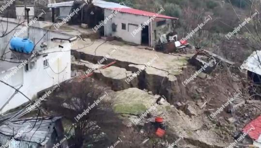 VIDEO/ Rruga Kotë-Sevaster në Vlorë pëson shkarje dhe bllokohet për lëvizjen e automjeteve! Dy banesa rrezikojnë të shemben