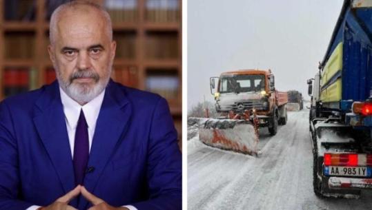 Reshjet e shiut dhe dëborës ‘pushtojnë’ vendin, Rama apel qytetarëve: Shmangni lëvizjet e panevojshme dhe përdorni gomat dimërore në zonat me ngrica e dëborë