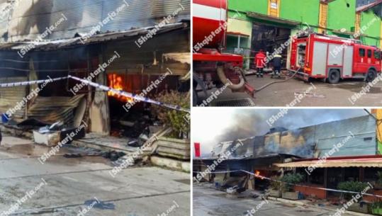 Tiranë/ Shuhet zjarri në tregun e rrobave në lagjen '5 Maji', 50 subjekte shkrumbuara! Në zonë ende prani tymi (PAMJE ME DRON)