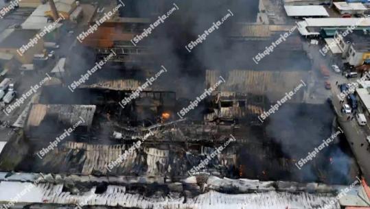 PAMJET ME DRON/ Tregu te ‘5 maji’ kthehet në hi, shkak i zjarrit një shkëndijë elektrike! Tregtarët në ‘qiell të hapur’: Dëme kolosal, ambientet të pasiguruara