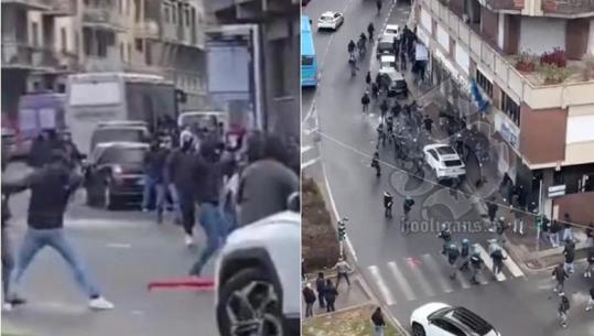 VIDEO/ Përleshje mes tifozëve të Comos dhe Bolognas para ndeshjes së Serie A, hedhje shishesh e shkopinjsh nga ultrasit