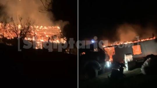 Digjet banesa në fshatin Gurishtë–Shilbatër të Elbasanit, shkak dyshohet një shkëndijë elektrike! Asnjë person i lënduar