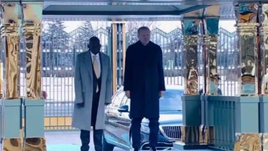 Incident në Ankara, Presidenti i Nigerisë humb ekuilibrin gjatë takimit me Erdogan (VIDEO)