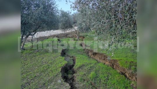 Moti i keq shkakton rrëshqitje dherash në Gorrisht të Vlorës, çahen tokat bujqësore