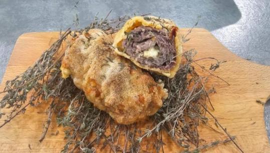 Biftekë të mbushur, kaluar në galetë nga zonja Albana