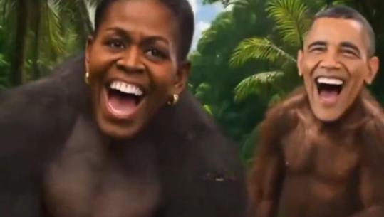 Barack Obama dhe bashkëshortja e tij bëhen viral në rrjetet sociale, Trump publikon videon ku i shfaq si majmunë