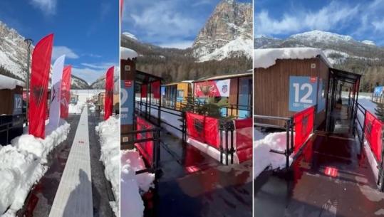 VIDEO/ Brenda Fshatit Olimpik në Cortina, flamujt e Shqipërisë 'veshin' Olimpiadën Dimërore
