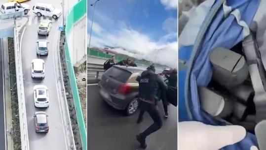 ‘Policia, asnjë lëvizje’/ Momenti kur 27-vjeçari rrethohet nga forcat e Operacionales, ishte nisur për të shitur 10 pistoleta në zonën e Freskut! Armët i solli nga Kosova (VIDEO)