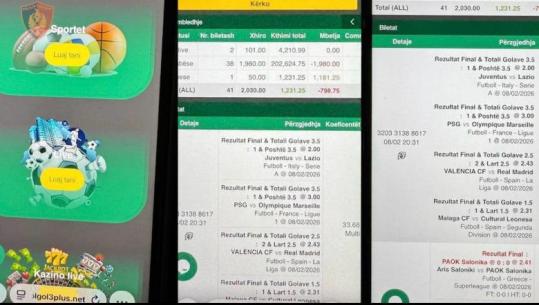 Vendosnin baste sportive ne lokal me celularë, një i arrestuar dhe dy të proceduar penalisht në Korçë