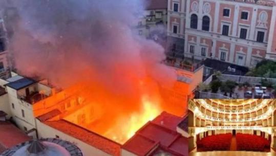 Teatri historik Sannazaro në Napoli përpihet nga flakët! Evakuohen shtëpitë, katër të asfiksuar! Shkrumbohet kupola, dyshime për qark të shkurtër