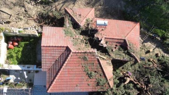 PAMJE ME DRON/ Qeparisi shekullor i Teqesë bën kërdinë! Rrëzohet nga erozioni dhe zë poshtë një shtëpi! Çifti i moshuar shpëton për mrekulli 