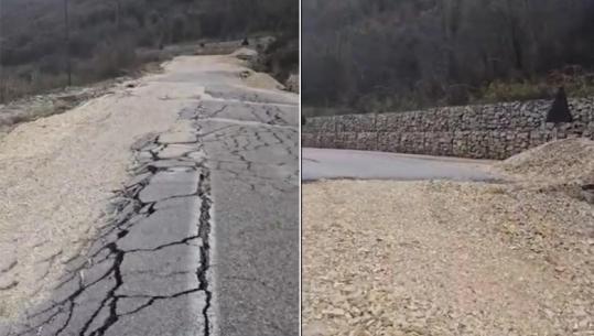 Rruga Vllahinë–Poçem dëmtohet vetëm dy vite pas ndërtimit, shfaqen çarje serioze në asfalt